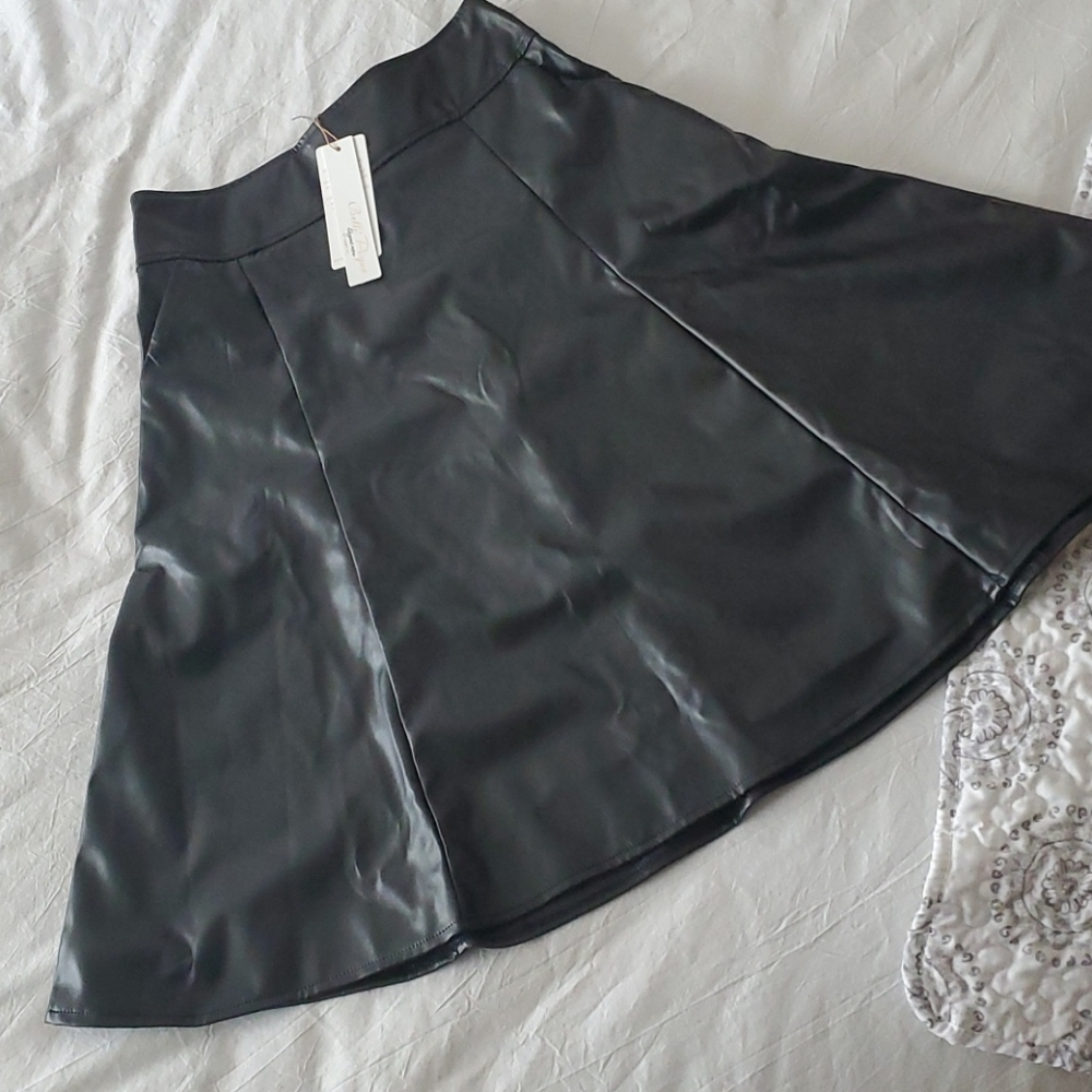 NWT Faux Vegan Leather Skirt